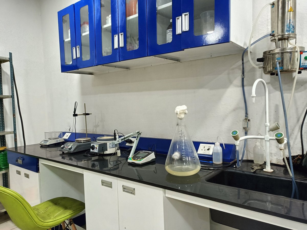 Lab bench with instruments